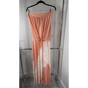Debbie Katz Women's Maxi Dress - Coral Dip-Dye Style